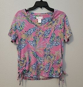 Stella Parker Pink and Blue Relaxed Ruched TeeSz PL